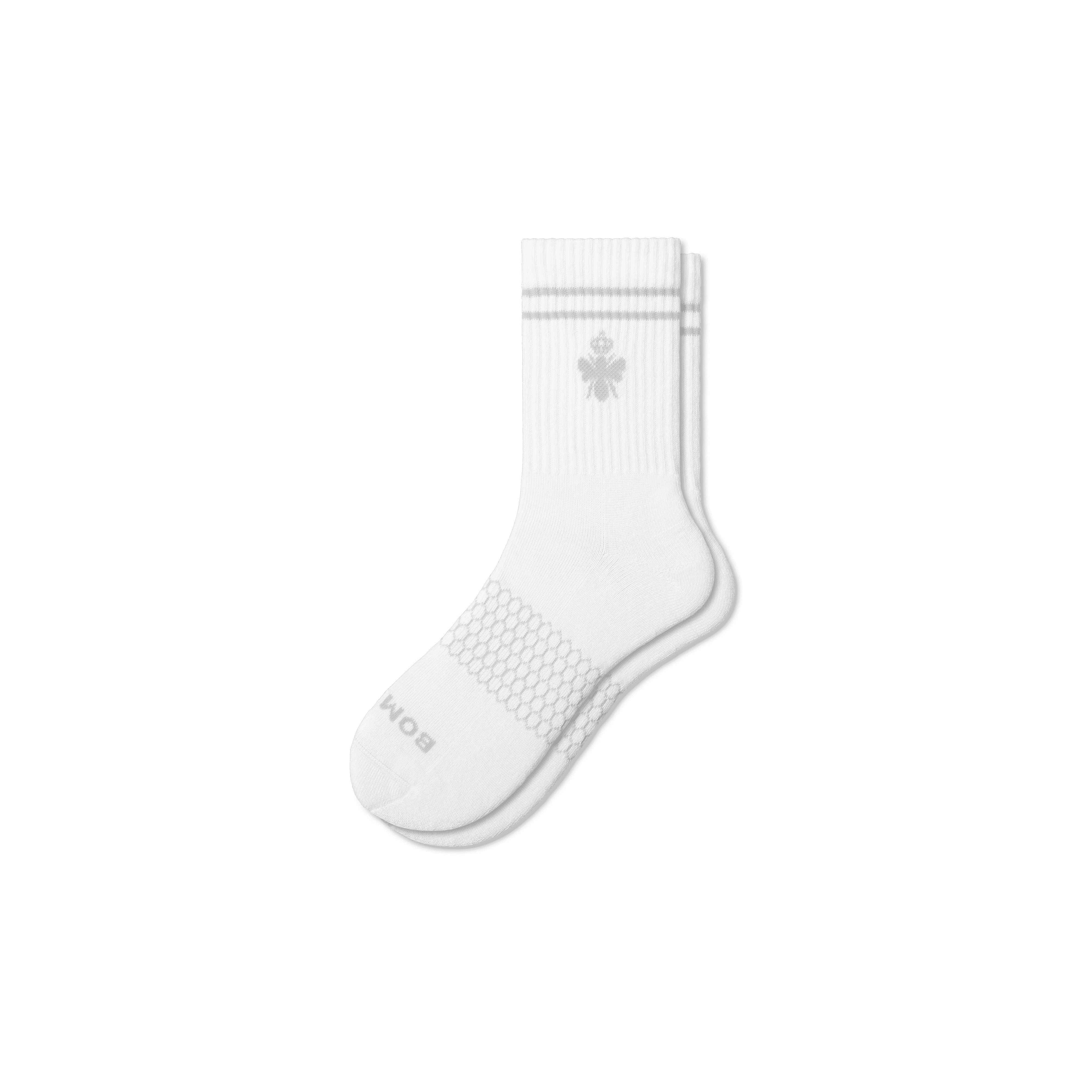 Women's Originals Half Calf Sock - White Grey - Large - Cotton Blend - Bombas | Bombas