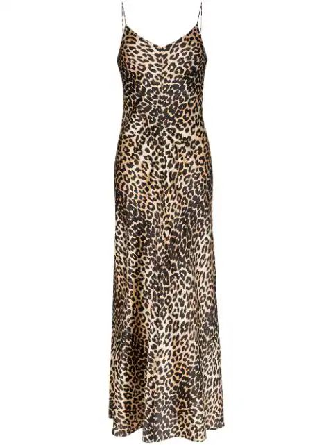 GANNI Leopard Print Slip Dress - Farfetch | Farfetch (US)