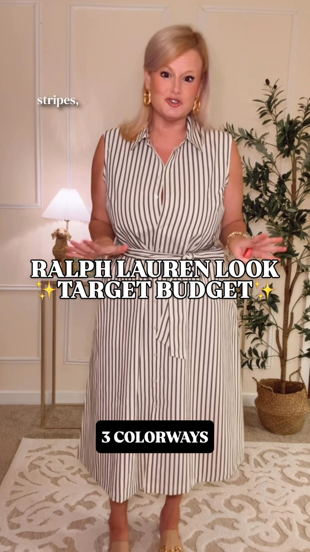 RALPH LAUREN TASTE, $48 TARGET BUDGET 👀

This striped midi shirt dress has that classic Ralph Lauren look I love, and the quality is so good. The collar, button front and tie waist give it that polished preppy silhouette you can wear for work and well beyond the workweek.

It’s a cotton-rayon blend with side pockets and an adjustable self-tie belt. Wear it cinched for definition or leave the belt off for an easier shape. Such a good find if you love timeless dresses that earn their place in your wardrobe.

And she’s a three-season dress. Wear her with sandals in spring and summer, then add a cardigan or blazer and flats for fall. The sleeveless cut makes layering easy, and the midi length is great for teacher outfits, office outfits and business casual workwear.

The stripes are giving Ralph Lauren, the white with black polka dots has that playful Kate Spade look, and solid black keeps it classic. Three different ways to get that polished style on a Target budget.

Fully stocked as I’m sharing. Shop your print or color below.

Target shirt dress, Ralph Lauren look for less, striped midi dress, belted shirt dress, sleeveless midi dress, cotton blend dress with pockets, fall dresses women, fall work outfits, teacher outfits, work dresses women, office dresses, business casual outfits, preppy fall outfits, classic timeless style, Kate Spade inspired polka dot dress, black midi dress, affordable workwear, A New Day dress, Target style, Target finds @Target 

#LTKFindsUnder50 #TargetStyle #TargetFinds #LookForLess #PreppyStyle #TeacherOutfits #RalphLauren

#LTKSeasonal #LTKWorkwear #LTKootd