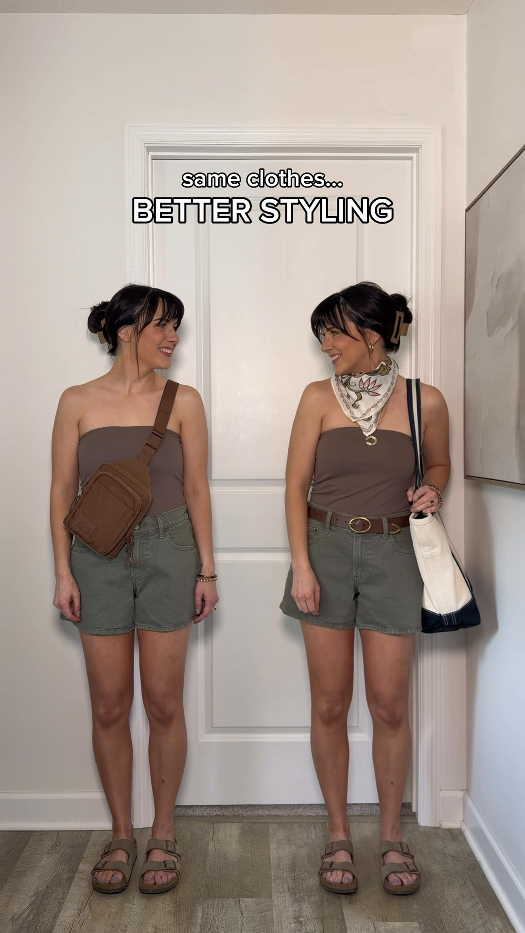 A super easy restyle that makes such a difference! Use code HORIZON to get my tote for $29!! Wearing s top, 27 shorts, Birkenstocks tts 

Summer outfits | boho outfits | scarf styling | 2026 trends

#LTKPetite #LTKSeasonal #LTKSaleAlert