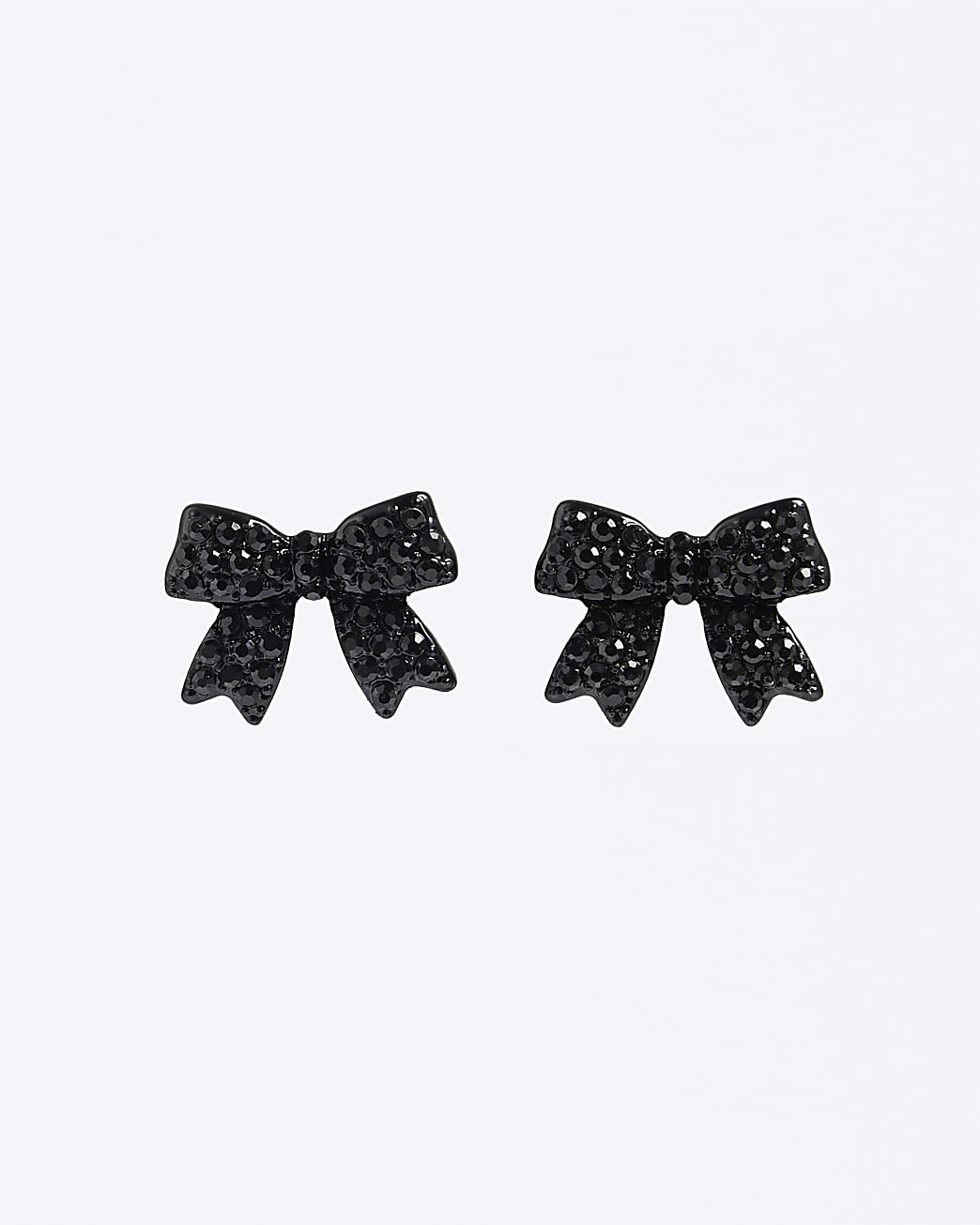 Black diamante Bow Stud earrings | River Island UK & IE