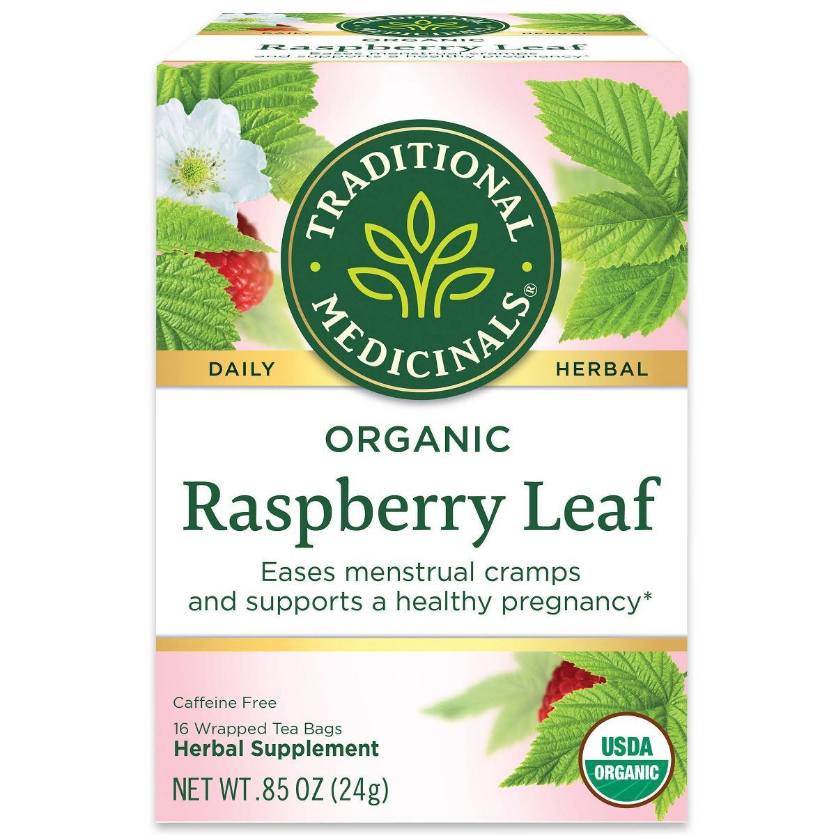 Traditional Medicinals Organic Raspberry Leaf Herbal Tea - 16ct | Target