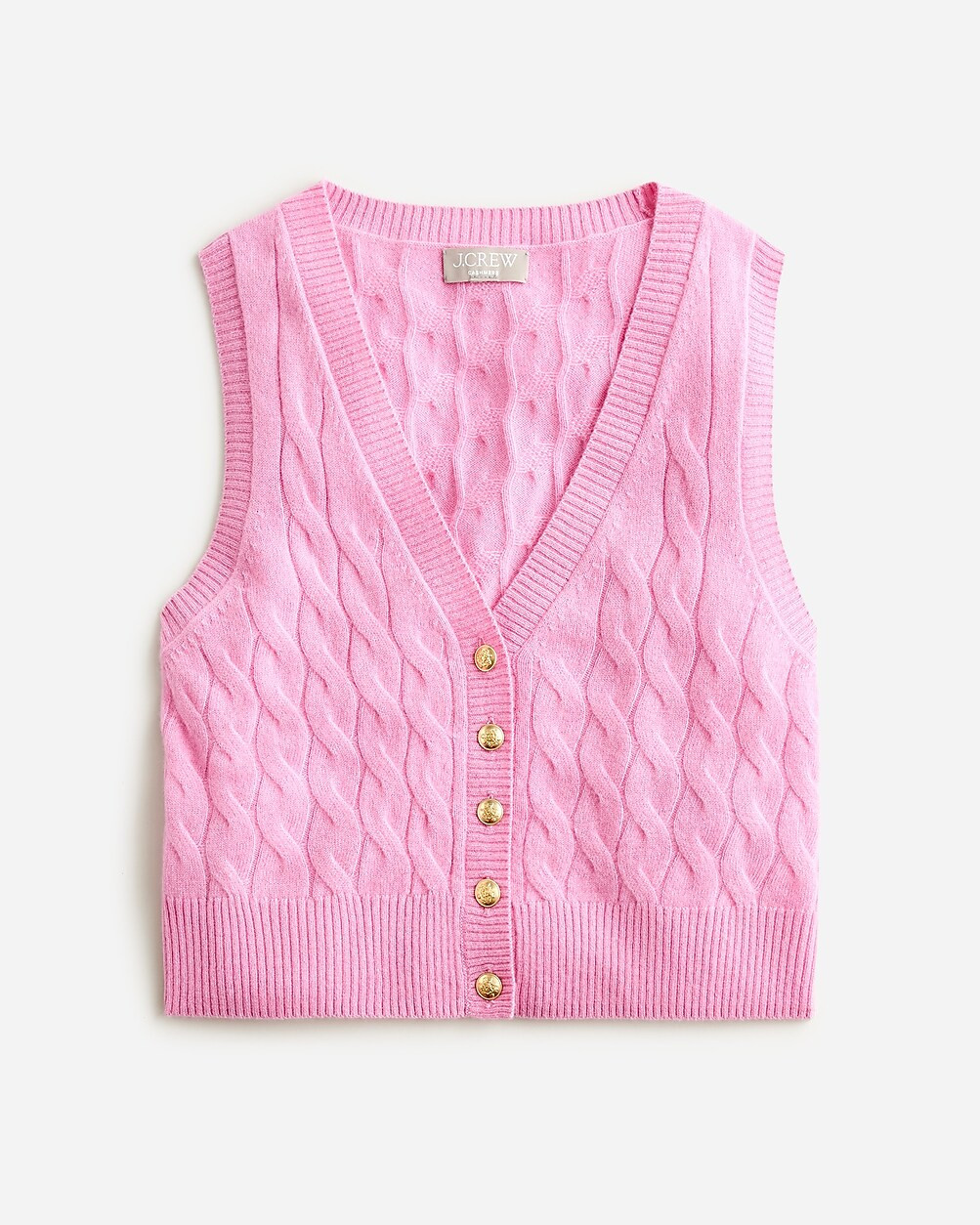 Cashmere cropped cable-knit sweater-vest | J. Crew US