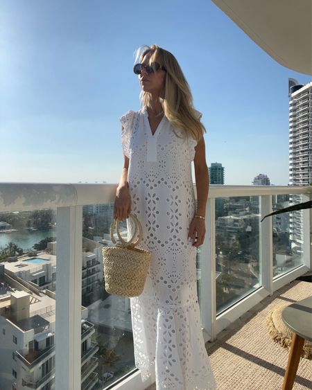 This eyelet midi dress goes with everything and is perfect for summer. Use code LPM-LINDSAY for 25% off  