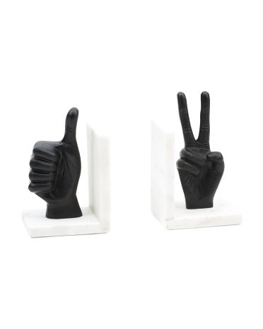 Set Of 2 Hand Sign Bookends | Marshalls