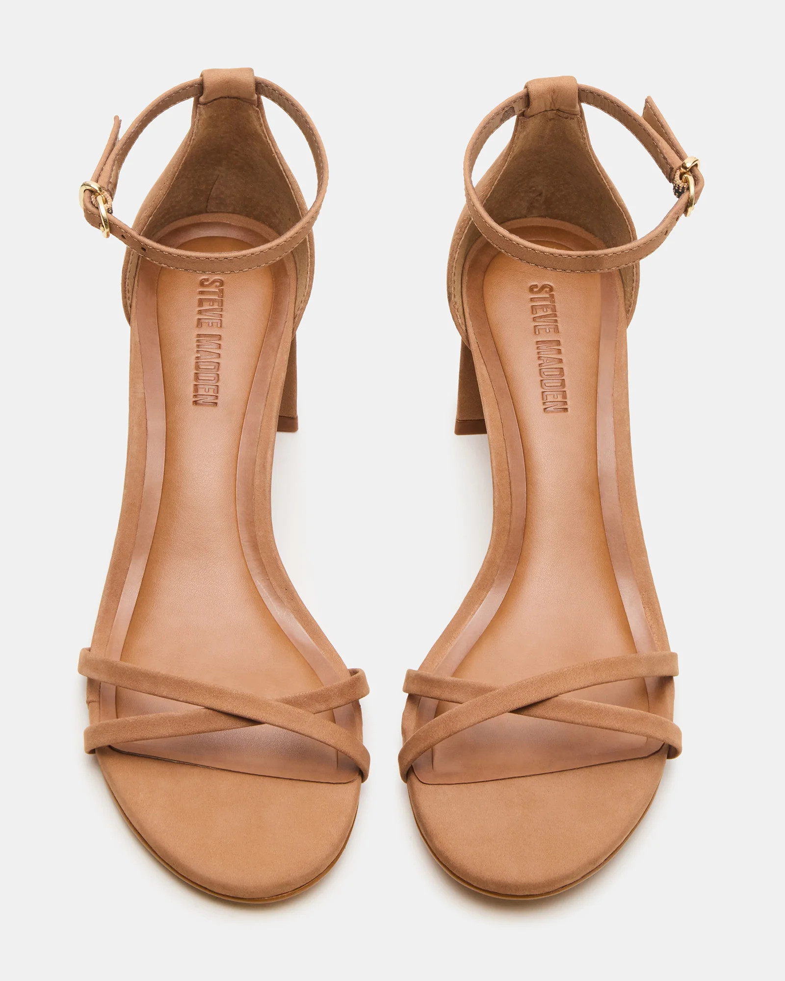 RAE Tan Nubuck Strappy Block Heel Women's Sandal | Steve Madden (US)