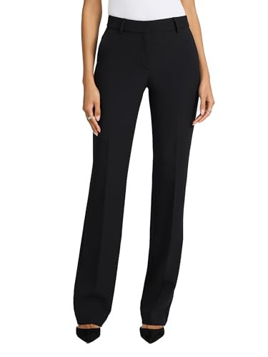 EXPRESS Women’s Editor Mid Rise Bootcut Pant – Stretch Trouser with Comfortable, Flattering Fit for Work or Casual Wear - Black | Amazon (US)