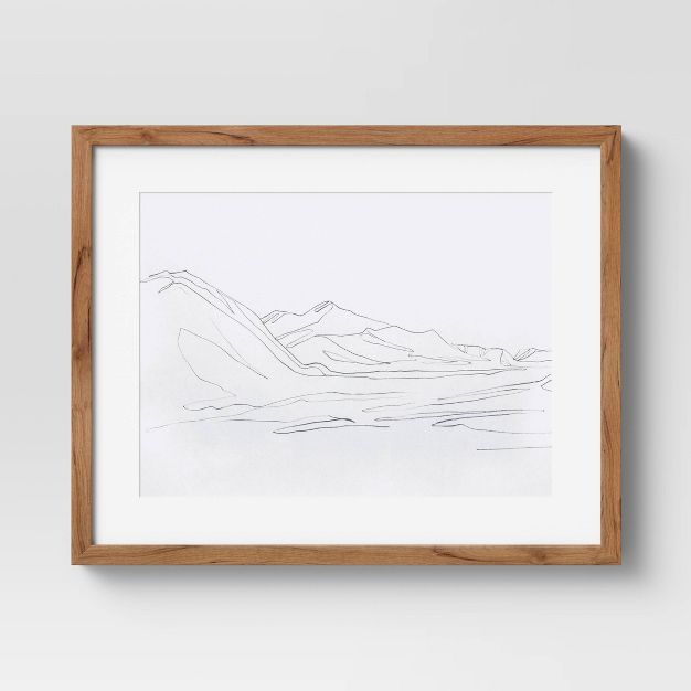 16&#34; x 20&#34; Landscape Line Drawing Framed Wall Art - Threshold&#8482; | Target