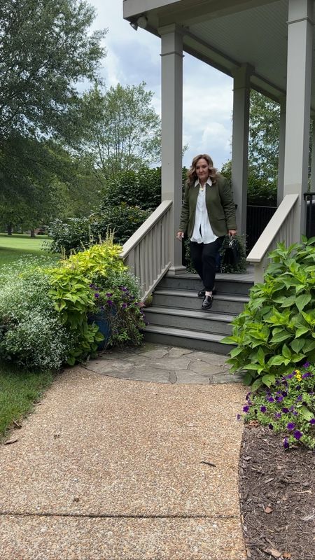 Easy styling in my favorite lined knit blazers. I wear an XL. 
Gibson look 10% off code NANETTE10 
Spanx 10% off NANETTEXSPANX wearing petite XL. I’m 5’3” 

Love Heals shirt available through thistlefarms.org Discount code SWEETFRINGEBENEFITS 

Sling back loafer also come in red and navy! 

#LTKmidsize #LTKSeasonal #LTKover40