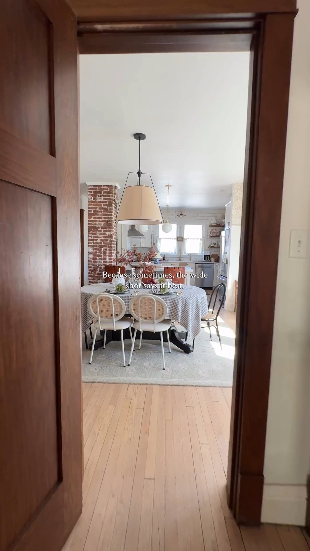 Sometimes the wide shot says it best. We’ve been layering in charm one detail at a time, paying tribute to our 1920s bones. 

What’s your favorite way to add character?

-

#kindredhomestead #1920shome #vintageinspiredhome #collectedhome #oldhousecharm #craftsmanhome #historicrenovation #characterfilledhome #slowdecorating #patternplay #cozycorners #intentionalhome #homewithhistory #fallathome #charminghomes #heritagehome #livedinlook #interiorstyle #homeinspo #storiedspaces