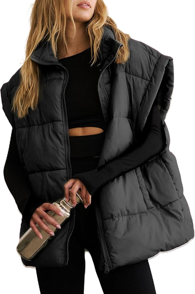 AMEBELLE Women's Oversized Puffer Vest Winter Quilted Lightweight Stand Collar Warm Padded Gilet ... | Amazon (US)