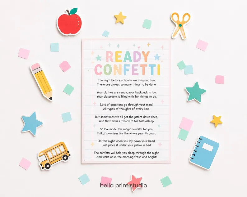 First Day of School Poem Ready Confetti: Back to School Tradition (Digital Download) | Etsy (Global)