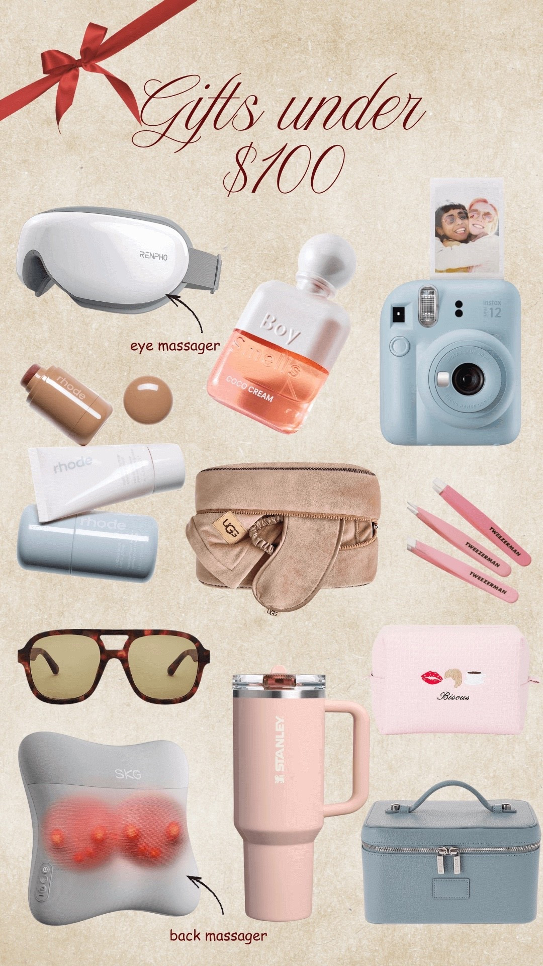 Gifts under $100 • gift guide • back massager • eye massager • Polaroid camera • rhode skincare 

#LTKGiftGuide #LTKCyberWeek #LTKHoliday