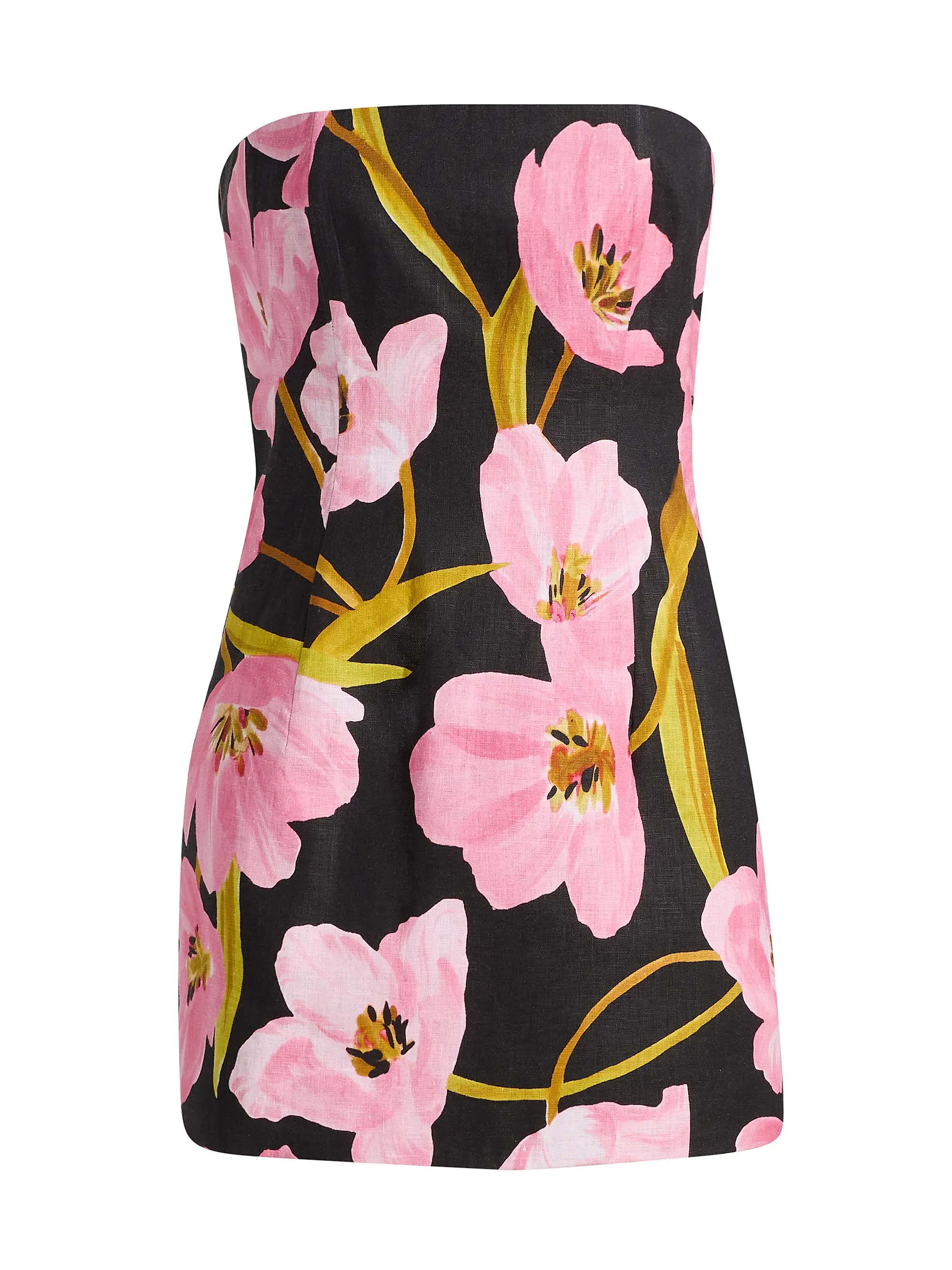 Cara Cara Ines Tulip Print Strapless Minidress | Saks Fifth Avenue | Saks Fifth Avenue