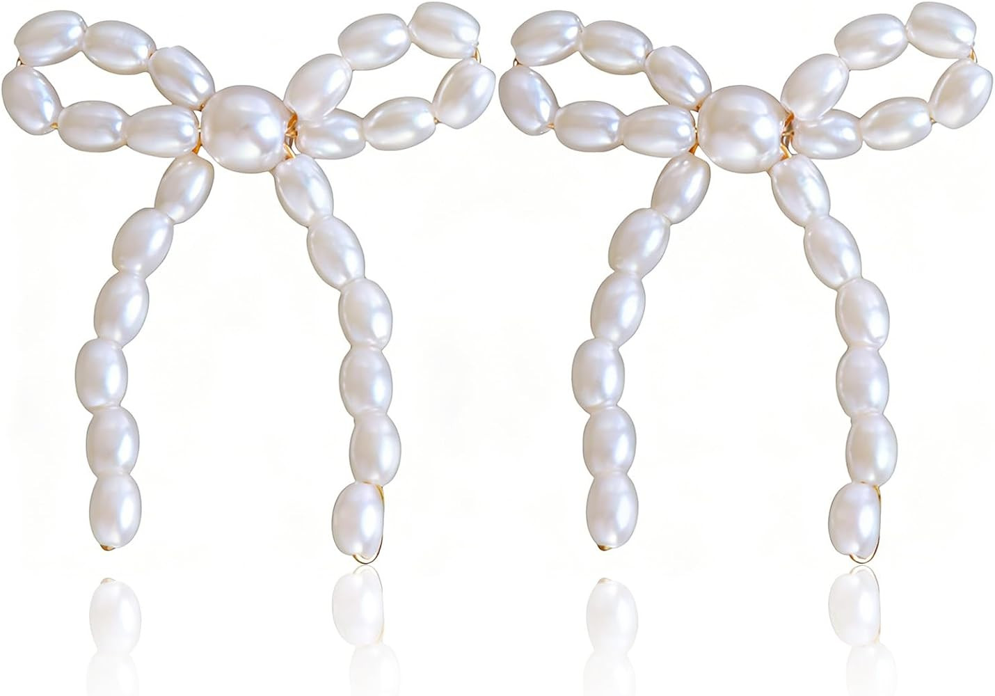 Elegant Pearl Bow Earrings for Women & Girls | Trendy Cute Bow Knot Dangle Stud Earrings, Mothers... | Amazon (US)