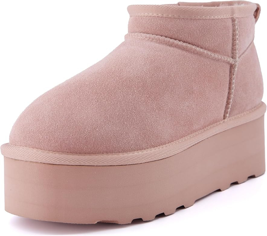 CUSHIONAIRE Women's Hippy Genuine Suede pull on platform boot +Memory Foam | Amazon (US)