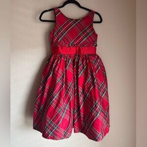 Janie and Jack Christmas Red Plaid Silk Dress Like New Size 12 | Poshmark