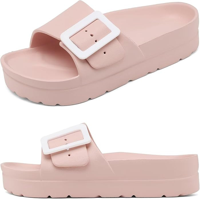 Haifago Women's Platform Sandals with Arch Support, Summer Beach Slides Adjustable Buckle Comfort... | Amazon (US)