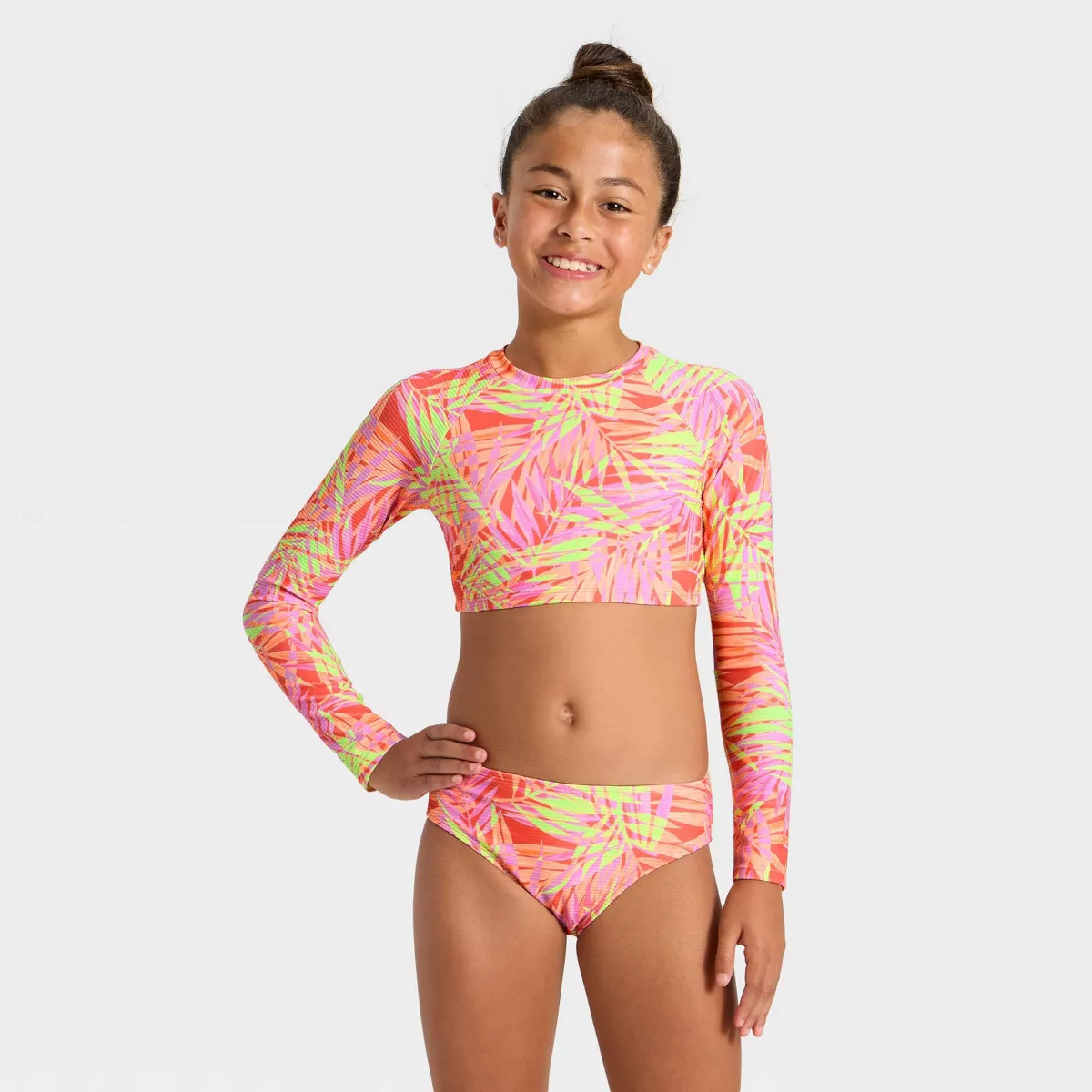 Girls' Summer Palms Print Swimwear Set - Cat & Jack™ XS | Target