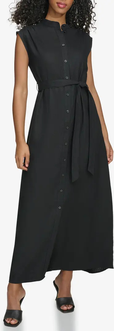 Calvin Klein Sleeveless Linen Blend Maxi Shirtdress | Nordstromrack | Nordstrom Rack