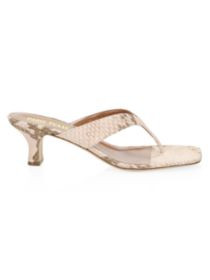 Python-Embossed Leather Thong Sandals | Saks Fifth Avenue OFF 5TH