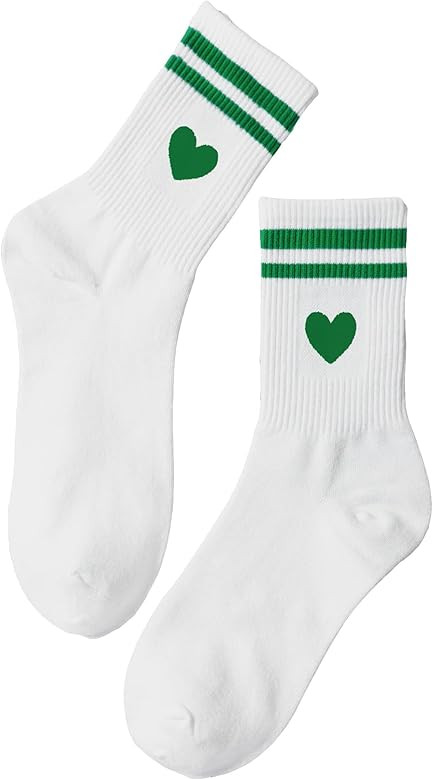 Women's Striped Letter Print Athletic Running Above Ankle Crew Socks | Amazon (US)