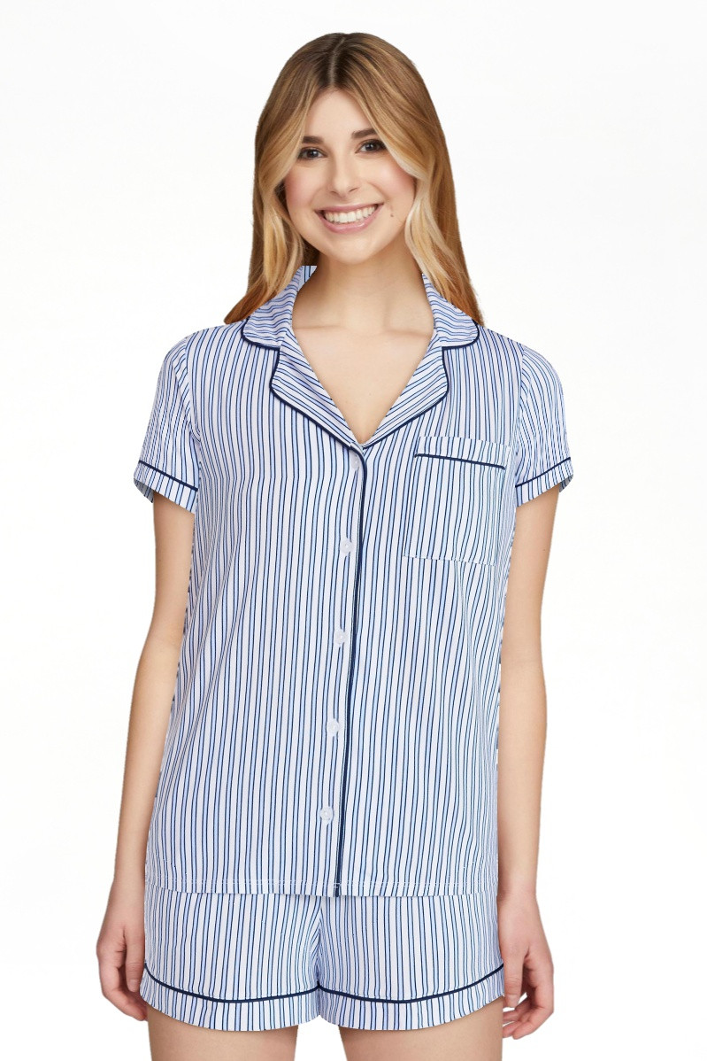 Joyspun Women's Dreamy Soft Collection Notch Top and Shorts Pajama Set, 2-Piece, Sizes XS-3X | Walmart (US)