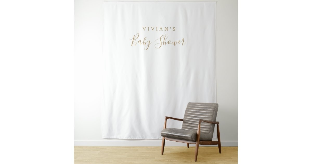 Minimalist Gold Baby Shower Photo Prop Backdrop | Zazzle | Zazzle