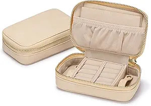 Small Jewelry Box, Travel Jewelry Organizer for Women Girls Gift, Little Case with Necklace Earri... | Amazon (US)