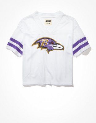 Tailgate Women's Baltimore Ravens Cropped Mesh Jersey | American Eagle Outfitters (US & CA)