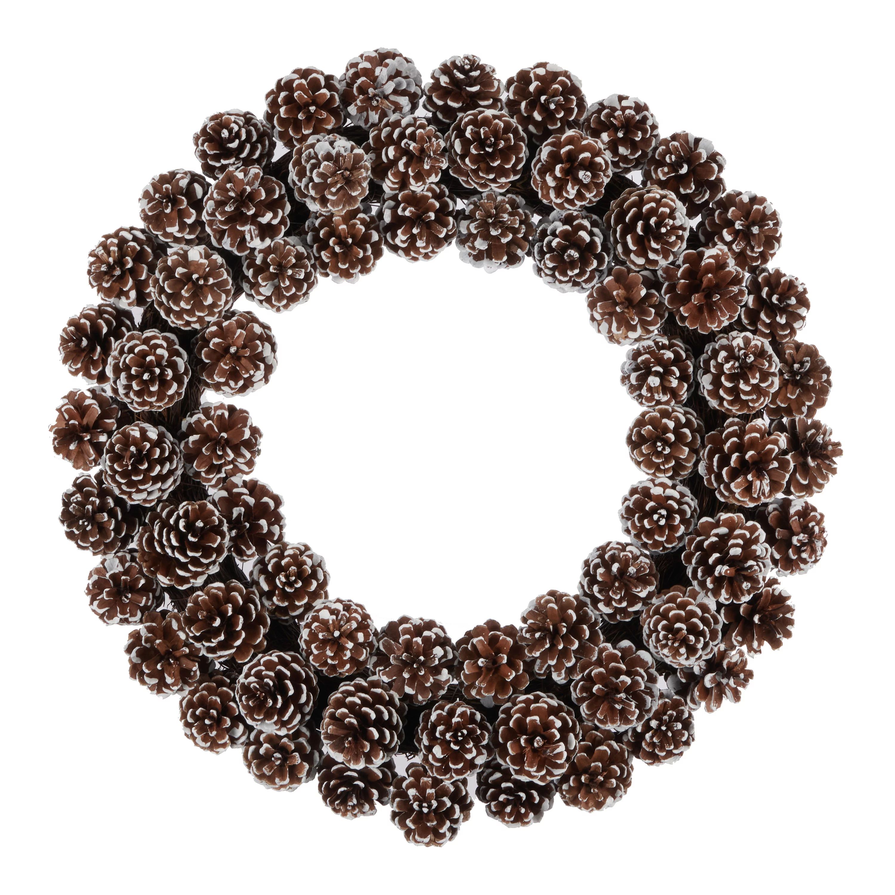 Holiday Time Frosted Pinecone Wreath, 18" | Walmart (US)