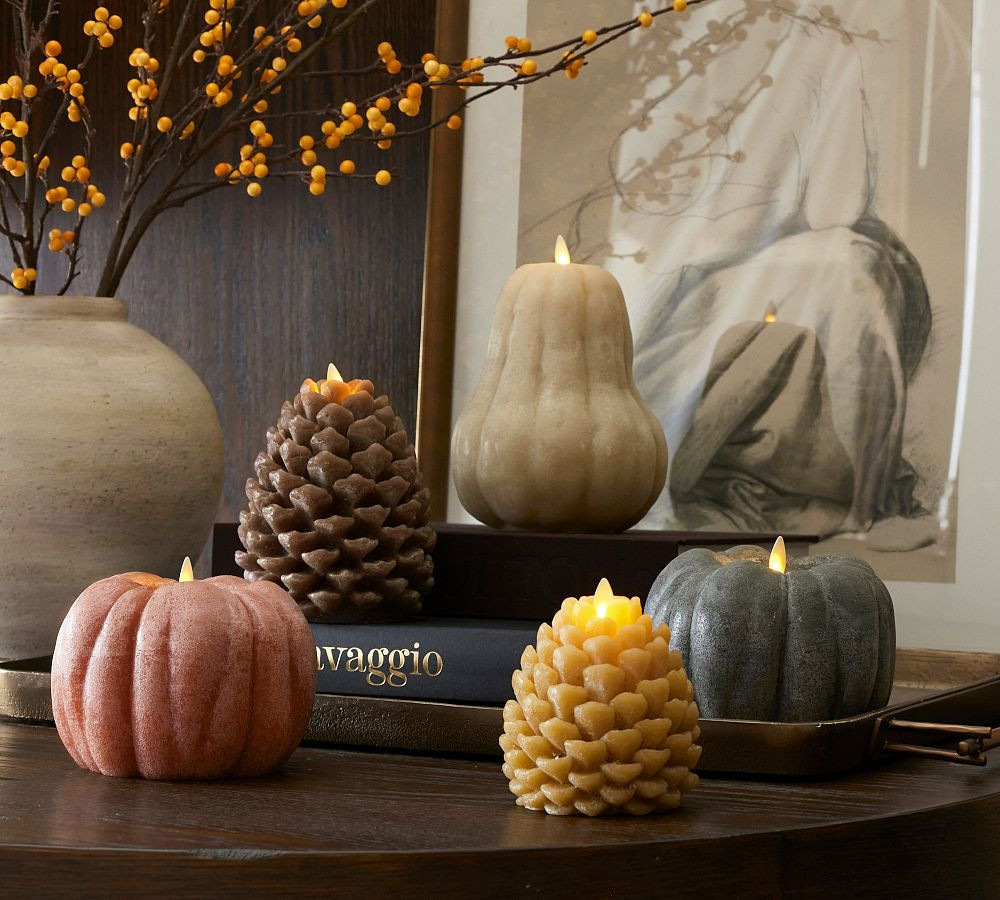 Premium Flickering Flameless Wax Pumpkin Candle | Pottery Barn (US)