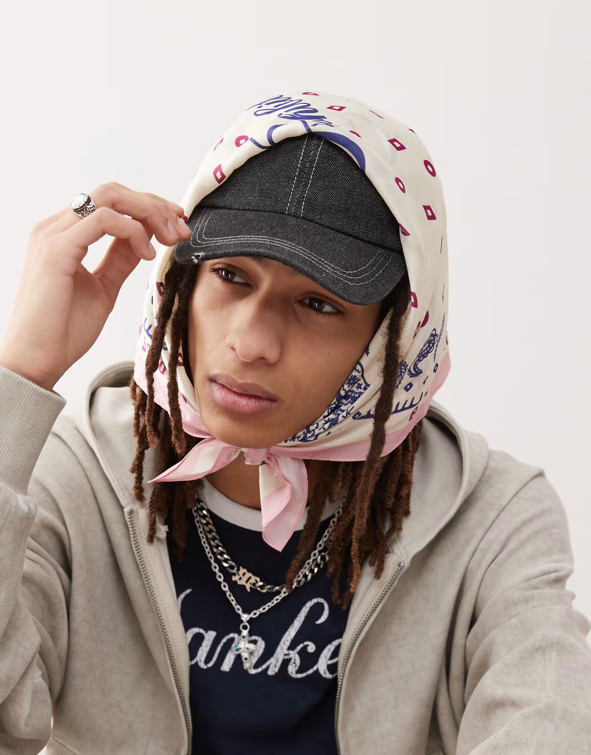 Prohibited soho printed scarf in pink | ASOS (Global)