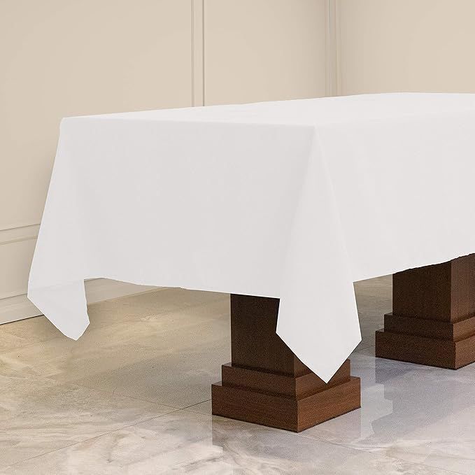Kadut Rectangle Tablecloth (60 x 102 Inch) White Rectangular Table Cloth for 6 Foot Table | Heavy... | Amazon (US)