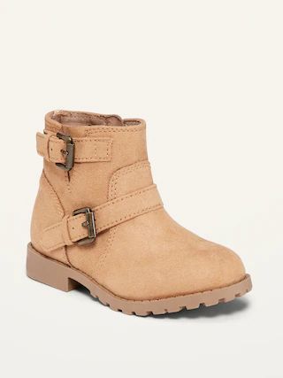 Faux-Suede Buckled Moto Boots for Toddler Girls | Old Navy (US)