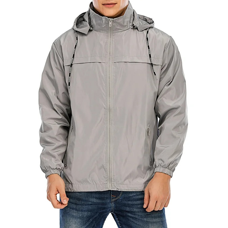 FOCUSSEXY Mens Windbreaker Jacket Waterproof Rain Jacket Outdoor Lightweight Windbreaker Hooded J... | Walmart (US)