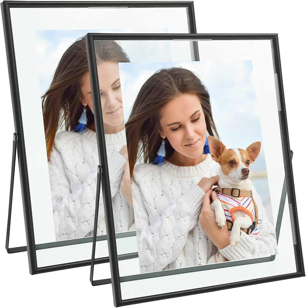 Black Floating Frame (10x12inch,2 Pack), Picture Frame Hold 10x12in 8x10in 5x7in Photo for Tablet... | Amazon (US)