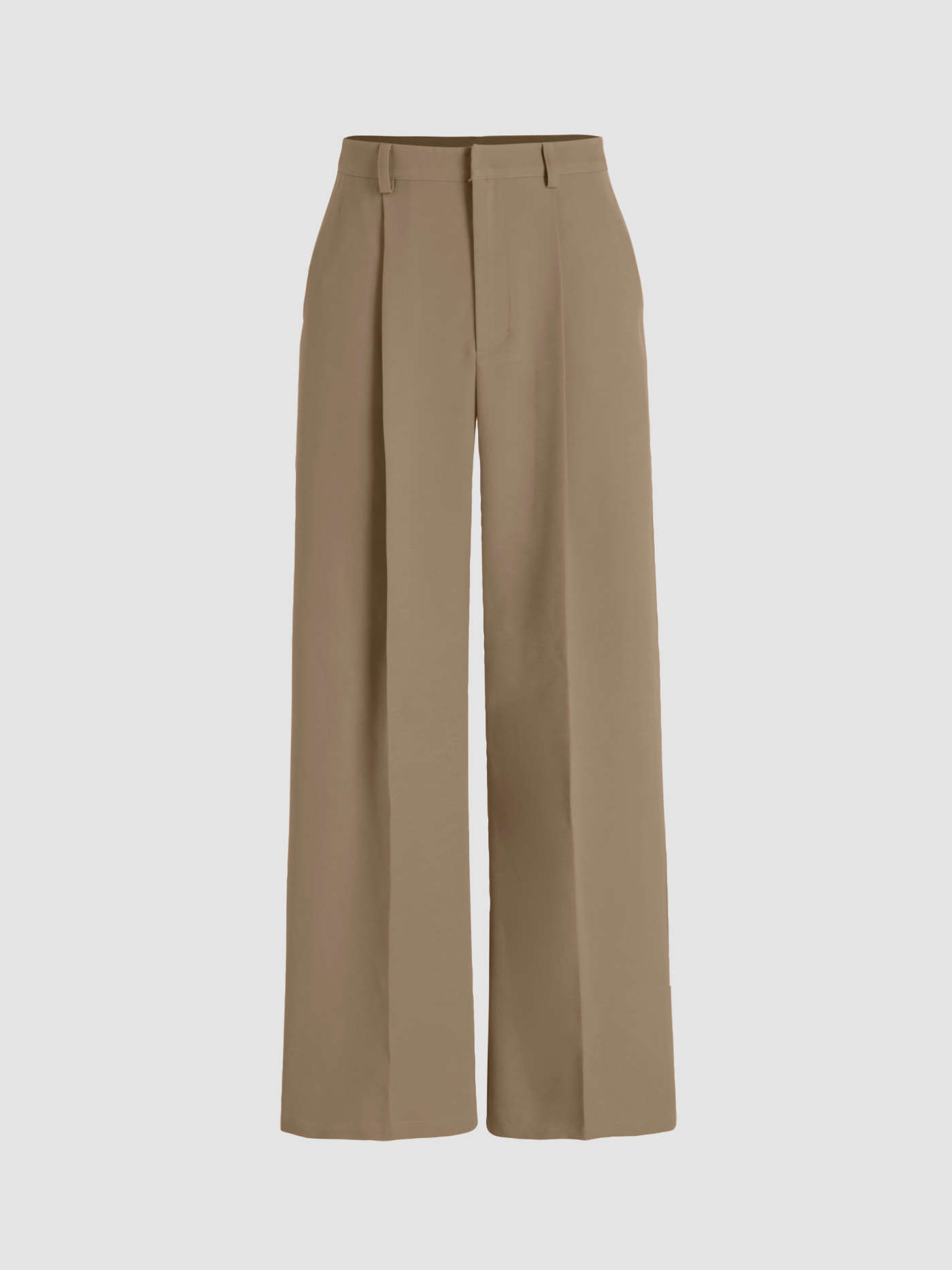Mid Rise Solid Pocket Straight Leg Trousers | Cider