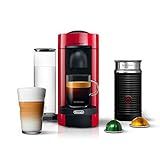 Nespresso VertuoPlus Coffee and Espresso Machine by De'Longhi with Milk Frother, Cherry Red | Amazon (US)