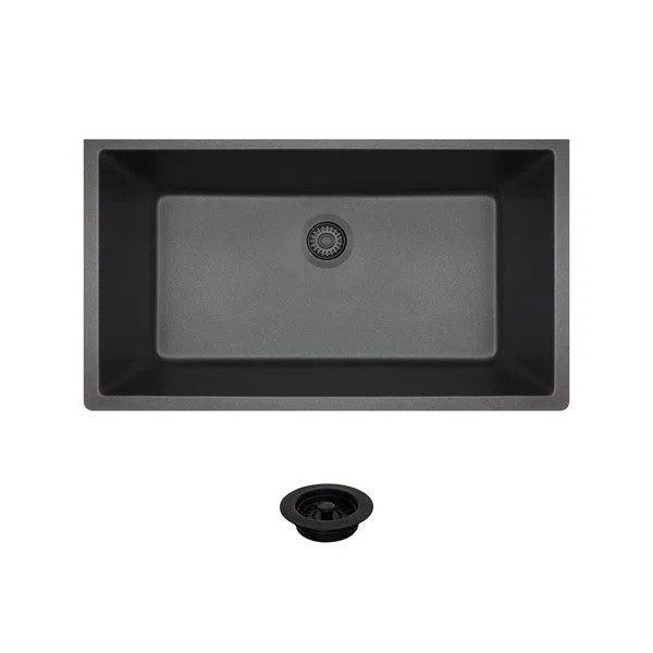 Quartz Granite 32 5/8" L x 18 3/8" W Undermount Kitchen Sink with Flange | Wayfair North America
