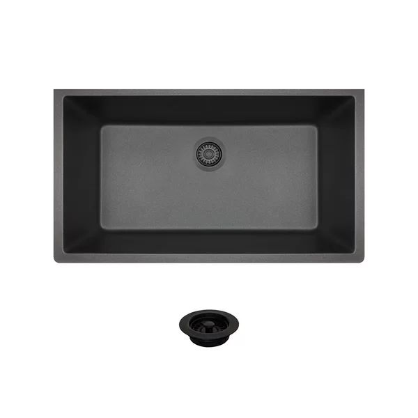 Quartz Granite 32 5/8" L x 18 3/8" W Undermount Kitchen Sink with Flange | Wayfair North America