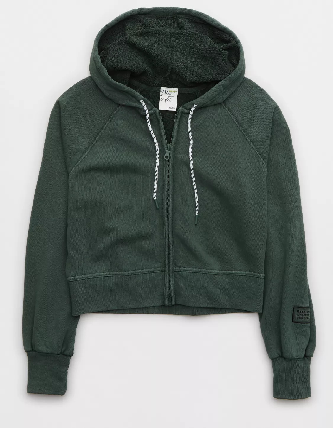OFFLINE By Aerie Weekend Fleece Full Zip Patch Hoodie | American Eagle Outfitters (US & CA)