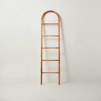 6&#39; Arched Wood Throw Blanket Ladder Brown - Hearth &#38; Hand&#8482; with Magnolia | Target