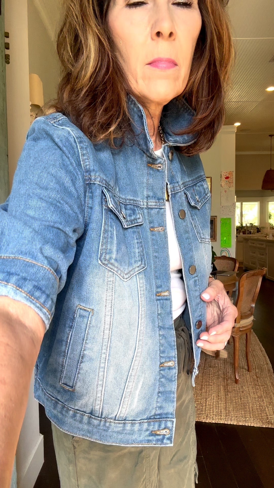 I found the cutest  short sleeve denim jacket that is perfect for transitioning into fall.

Also, these cargo jagger pants are lightweight and so comfy. 

They have a cute toe detail at the ankle.

Dress these up with a heel or down with a sandal or tennis shoe. 

The pants come in 4 colors and are generously sized. 

#LTKautumn #LTKOver40 #LTKFindsUnder50