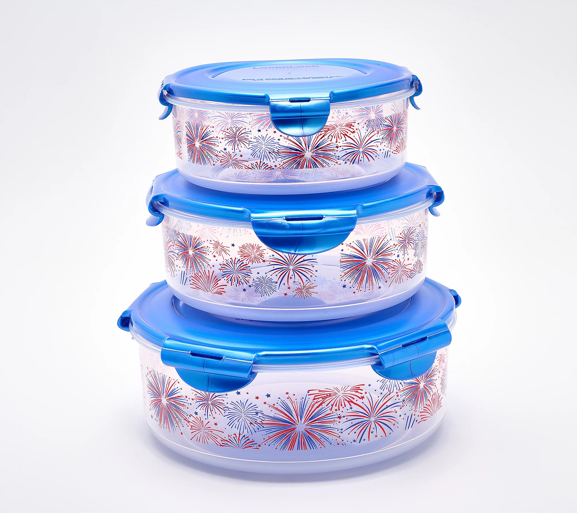 LocknLock 3-Pc Patriotic Printed Nestable Canisters | QVC