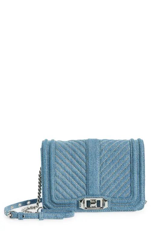 Rebecca Minkoff Small Chevron Quilted Love Crossbody Bag in Denim at Nordstrom | Nordstrom
