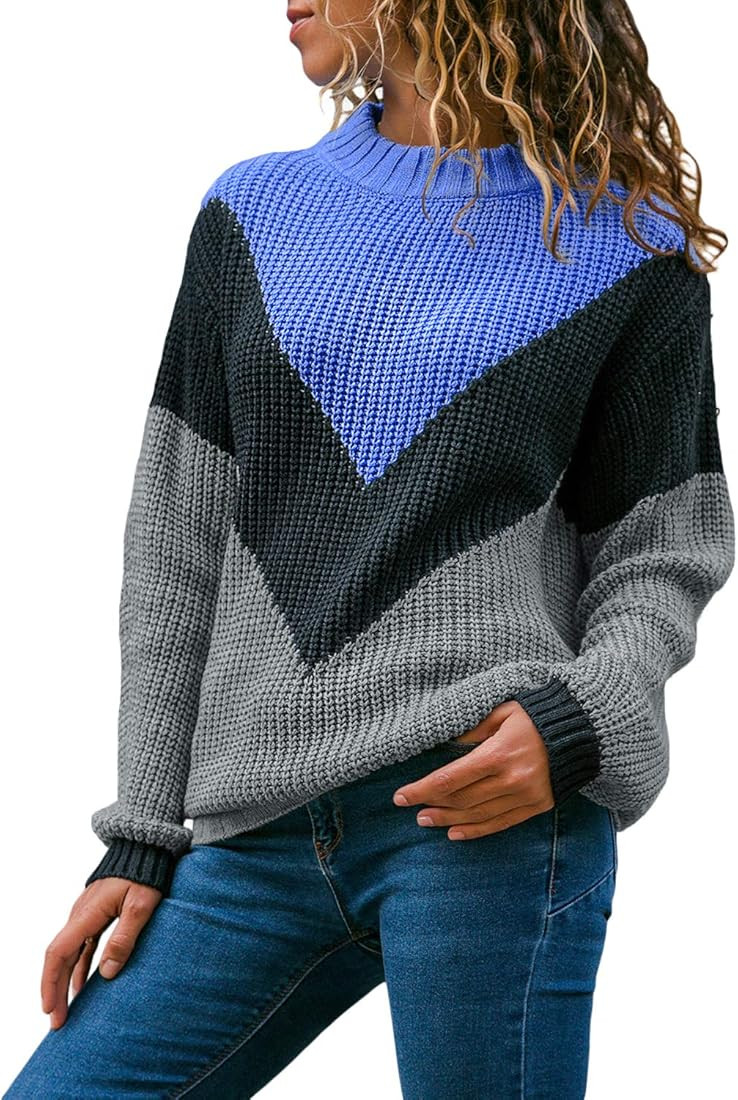 Long Sleeve Crewneck Knit Pullover | Amazon (US)