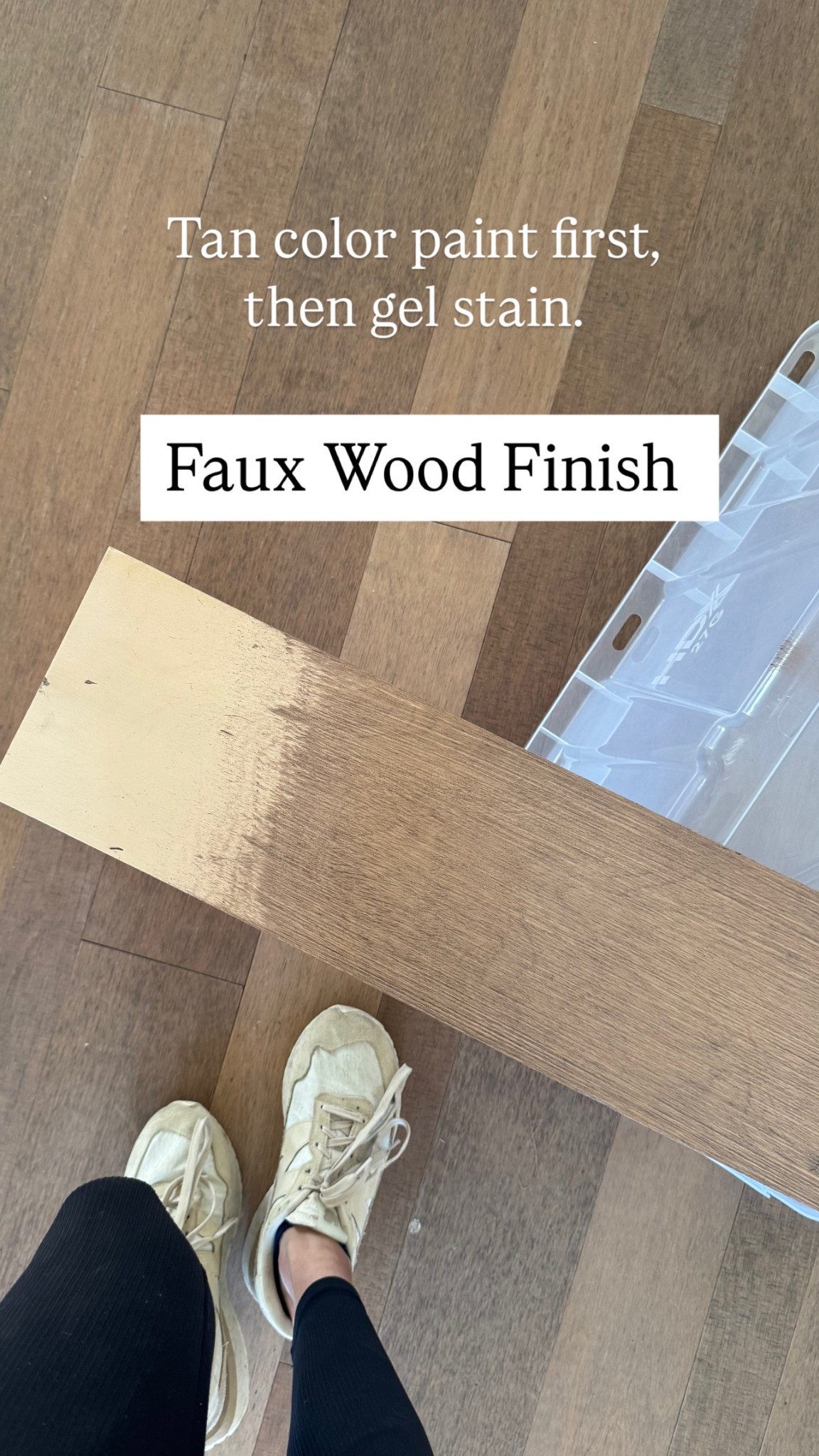 The easiest faux wood finish technique ever!!!  Start with the Retique primer or a similar tan colored paint, then use the classic paint brush to apply the gel stain (I mixed the two colors of stain) blend with the masonry brush, then use the rubber pet hair remover brush to add “wood grain”. Blend again with masonry brush. 


#LTKHome #LTKFamily #LTKWedding