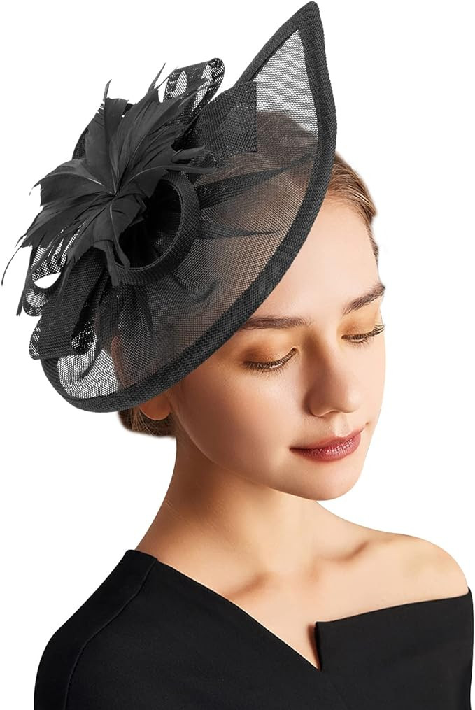 DRESHOW Women Fascinator Hats Tea Party Hat Vintage Pillbox Hat Headband for Cocktail | Amazon (US)
