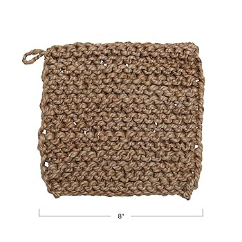Square Natural Jute Crocheted Pot Holder | Amazon (US)